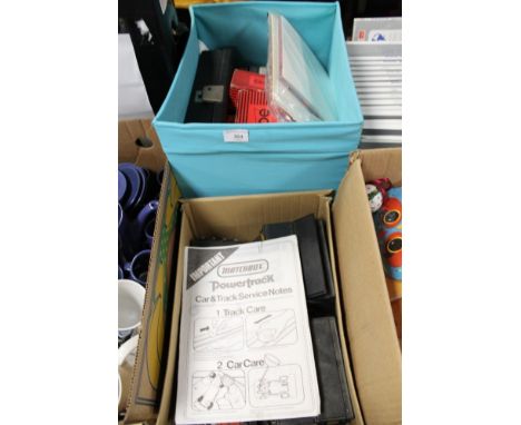 A VINTAGE PRESTINOX SLIDE PROJECTOR, QUANTITY OF SLIDES, TRIANG POWER UNIT, A LEATHER CASE, ETC