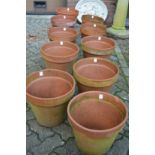 Ten large terracotta plants (some cracked).