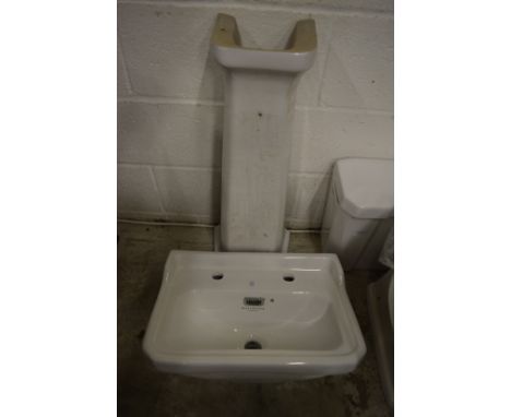 Victorian style porcelain pedestal hand basin (unused).