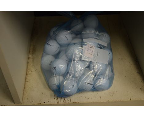 A bag of fifty Dunlop golf balls.