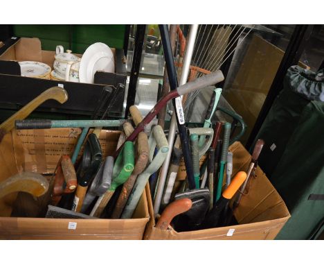 A large quantity of gardening tools.