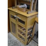 A kitchen work unit and kitchen knives.