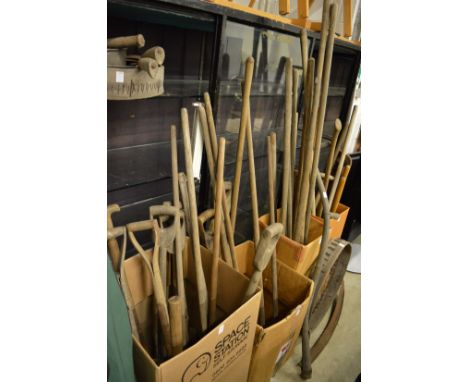 A large quantity of old gardening and other tools.