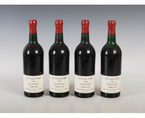 Four bottles Vintage Port 1966, Graham, Bottled 1968, Berry Bros. & Rudd, London, (4).