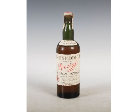 One bottle of Glenfiddich Special Pure Malt Scotch Whisky, circa 1950's, 70 proof.