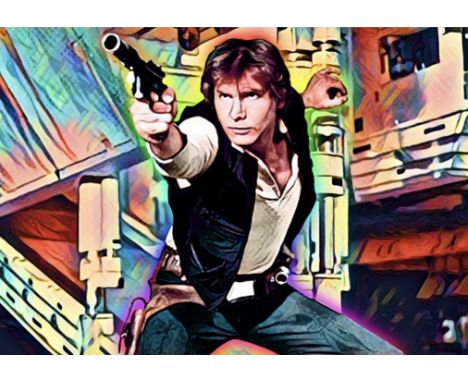 Han Solo is a fictional character in the "Star Wars" franchise. He was portrayed by actor Harrison Ford and first appeared in