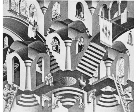 M.C. Escher, born Maurits Cornelis Escher in 1898 in the Netherlands, was a Dutch graphic artist known for his mind-bending a