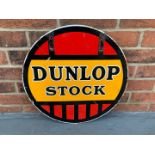 Original Enamel Circular Dunlop Stock Sign. Double Sided