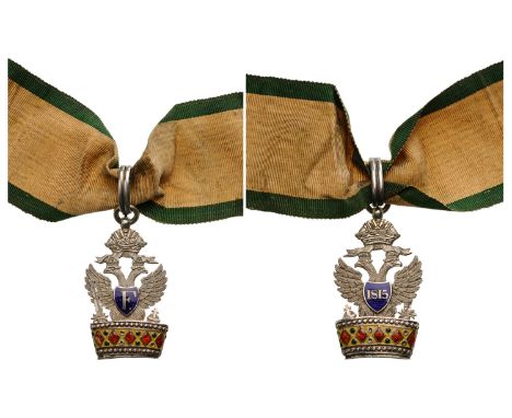 A silver “Ordre du Rémplacement” decoration as a substitution of a formerly awarded Knight’s Badge of the Napoleonic, Italian