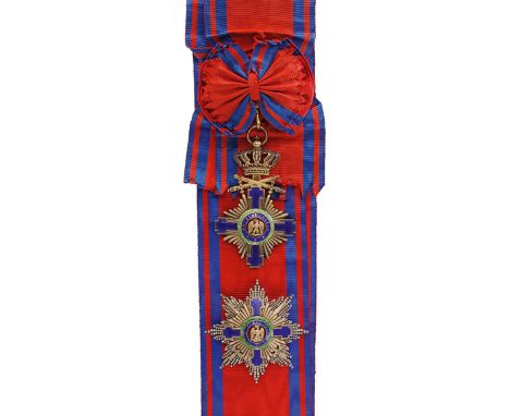 Grand Cross Set, 1st Model (1877), for Military in Time of Peace. Sash Badge,122x77 mm, Silver gilt, maker’s mark ”Resch”, bo