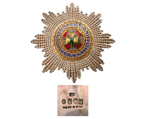 A Star of the Order, 66x35 mm, Silver with brilliant-cut rays, British hallmarked and maker’s mark “West & Son”, entirely pie