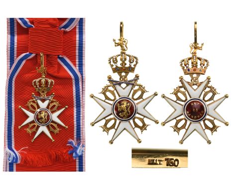 Grand Cross Badge, Military Division, 1st Class, 2nd Type, instituted in 1847. Sash Badge, 96x61 mm, GOLD,hallmarked “750”, m