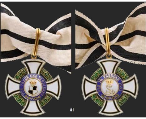 Commander’s Cross 2nd Class, instituted in 1891. Neck Badge, 44 mm, GOLD, both central medallionsgilt silver, enameled, origi