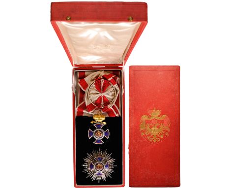 A 1st Class Set of the 2nd Type: sash badge, 73x49 mm, in Silver and enamels; obversecentre medallion with red enameled field