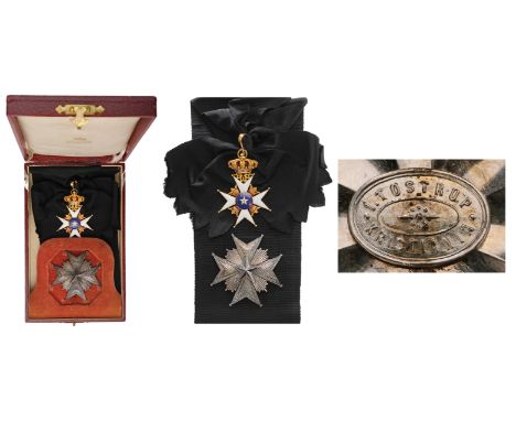 A Grand Cross Set, 1st Class, 1st Type, instituted in 1748. Sash Badge, 79x55 mm, GOLD, both sides enameled, both central med