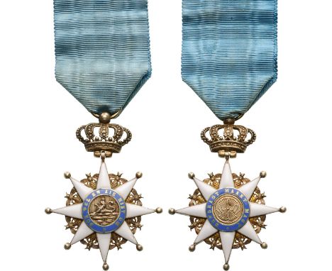 Knight’s Cross, instituted in 1808. Breast Badge, 62x46 mm, gilt Silver, enameled on both sides(minor damages), golden medall
