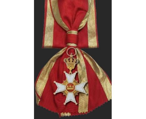 A Grand Cross Badge, instituted in 1807, 109x69 mm, in GOLD, 40.85 g, enameled, hollow construction, with finest chiseled det