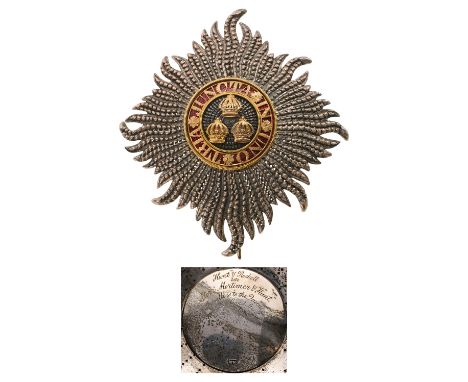 A Grand Cross breast star of the Order, Civil Division, 87x80 mm, chiselled and pierced rays with typical curved tips; the ce