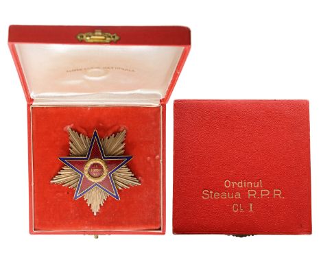 1st Class Star, 1st Model (1948), Special Class. Breast Star, 70 mm, gilt Silver, partially enameled, multipart construction,