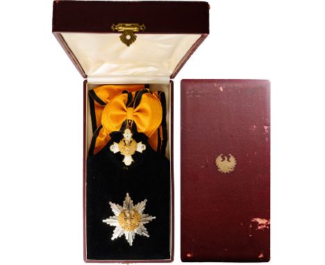 A Grand Cross Set of the 1st type (awarded 1926 – 1935) with “ETTA”monograms, meaning “from my ashes reborn…”: sash badge, 61