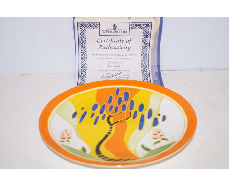 Wedgwood Clarice Cliff plate windbells with coa