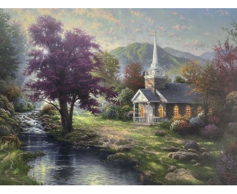 Thomas Kinkade (American 1958-2012): 'Streams of Living Water', large limited edition lithograph signed and numbered 2198/285