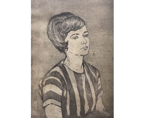 Michael Blaker (British 1928-2018): Portrait of a Lady, etching signed in pencil 32cm x 22cm 