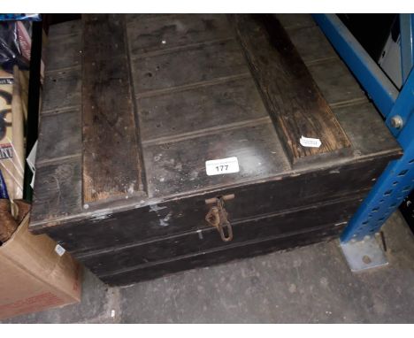 A WWI wooden ammo box including some old joiners tools