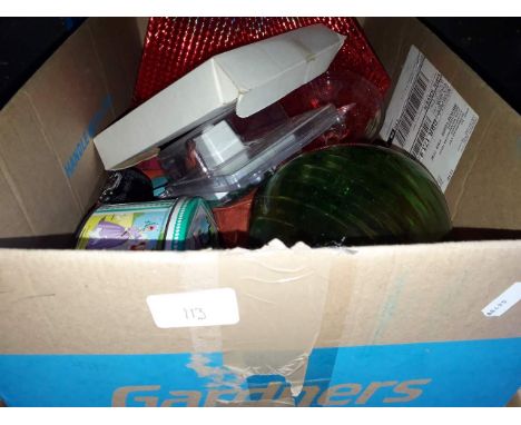 2 boxes of misc including books, handbag, camera, glassware, candles, artificial flowers etc 