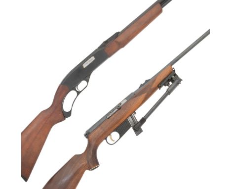 Two .22 (L.R.) riflesThe first a lever-action 'Model 250', no. 73767 with ramp-mounted blade foresight and adjustable rear-si