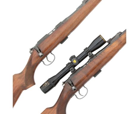 Two .22 (L.R.) bolt-magazine rifles by BRNOBoth with figured stocks with pistol-grips, the barrels with ramp-mounted blade fo