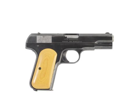 A .380 (ACP) '1908' pistol by Colt, no. 19549With blued receiver, the top-slide engraved 'Colt Automatic, Patented Apr.20.189