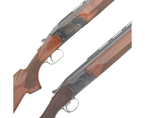 Two 12-bore single-trigger over-and-under ejector gunsThe first a 'Model 3200' by Remington, no. OU8543, the blued action-bod