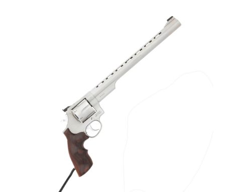 A .44 (Mag.) long-barrelled revolver by Taurus, no. DS218449The first with round barrel stamped 'Taurus', with ramp-mounted b