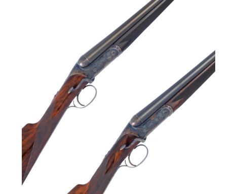 A pair of 20-bore 'Prince' sidelever single-trigger  ejector guns by Ferlib, no. 106/7Top-tangs and ribs engraved '1' &amp; '