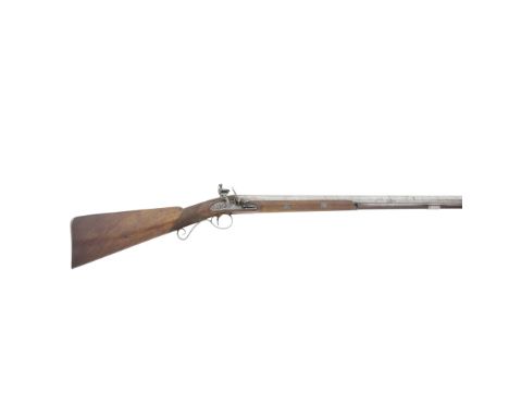 A 14-Bore Flintlock Sporting GunBy Wm. Moore, London, Early 19th CenturyWith twist sighted barrel (some old pitting beneath t