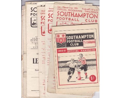 SOUTHAMPTON   Collection of Southampton home programmes plus a 50-51 Southampton handbook (slight annotations but generally g