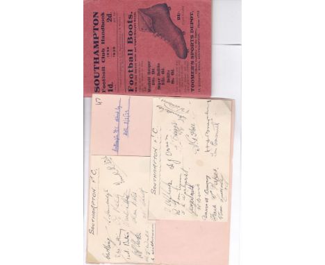SOUTHAMPTON 1938-39   Southampton FC handbook, 1938-39, pocket sized edition, 88 pages, includes photographs, statistics, fix