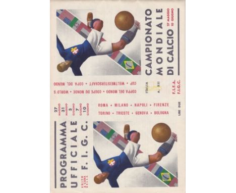 1934 WORLD CUP    Official programme for the 1934 World Cup Final tournament held in Italy, May/June 1934.  This programme co