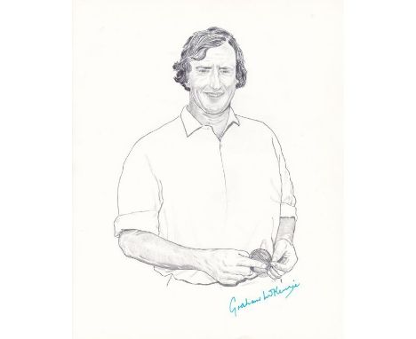 CRICKET      Australia, original pencil sketch of Graham, McKenzie by Leicester artist Allan Shepherd, signed by McKenzie.   