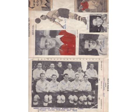 1950'S FOOTBALL AUTOGRAPHS        Five pages from a scrapbook with 38 signatures including McNichol, Harris, Robertson, Saund