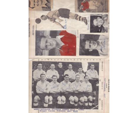 1950'S FOOTBALL AUTOGRAPHS        Five pages from a scrapbook with 38 signatures including McNichol, Harris, Robertson, Saund