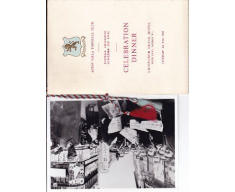 FA CUP FINAL 1957-ASTON VILLA   Aston Villa official menu for their Cup Final Celebration Dinner, 4/5/57 at Grosvenor House H