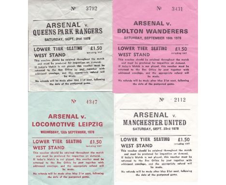 ARSENAL     Twenty three home tickets for 1978/9 including European matches v. Locomotive Leipzig, Hajduk Split and Red Star 