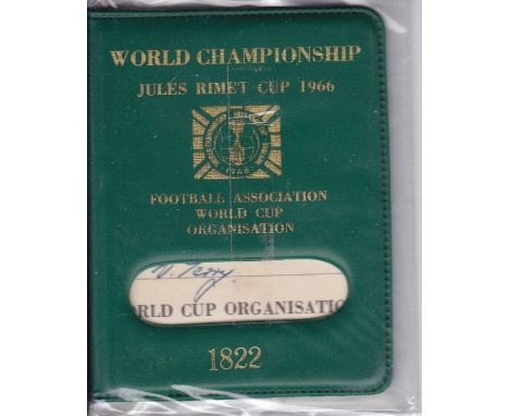 WORLD CUP 66   Original media passport issued for the World Cup 66, Official Pass issued to a Press Messenger by the Football