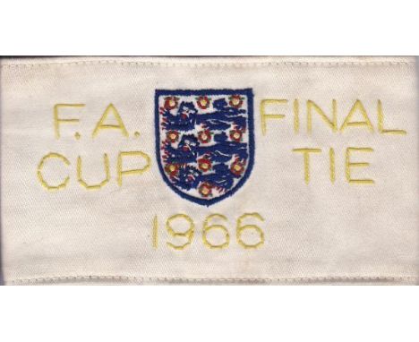 FA CUP FINAL 1966    Official FA Cup Final Tie 1966 armband issued to photographer George Freston which also has the FA Three