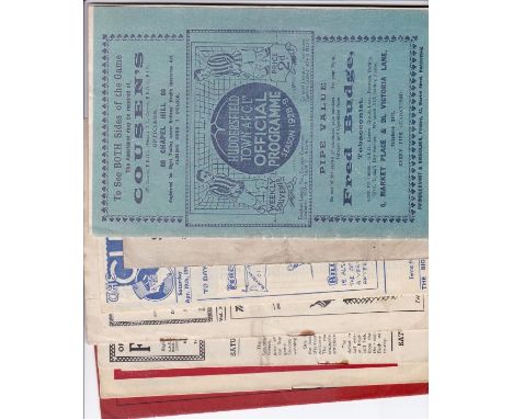 1940'S FOOTBALL PROGRAMMES      Seven programmes, Huddersfield Town v. Sunderland 23/2/1929 ex-binder with a colour replaceme