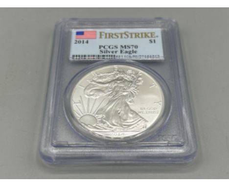 1oz Silver 2014 Silver Eagle $1 coin, sealed first strike 