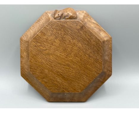 Robert “Mouseman” Thompson carved solid oak small chopping board - 18.5x20cm 