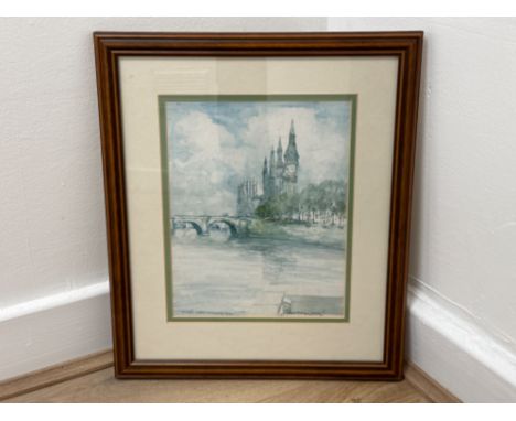 Victor Noble Rainbird watercolour painting titled “Westminster” Signed &amp; dated (1932) by the artist bottom left - 19.5x24